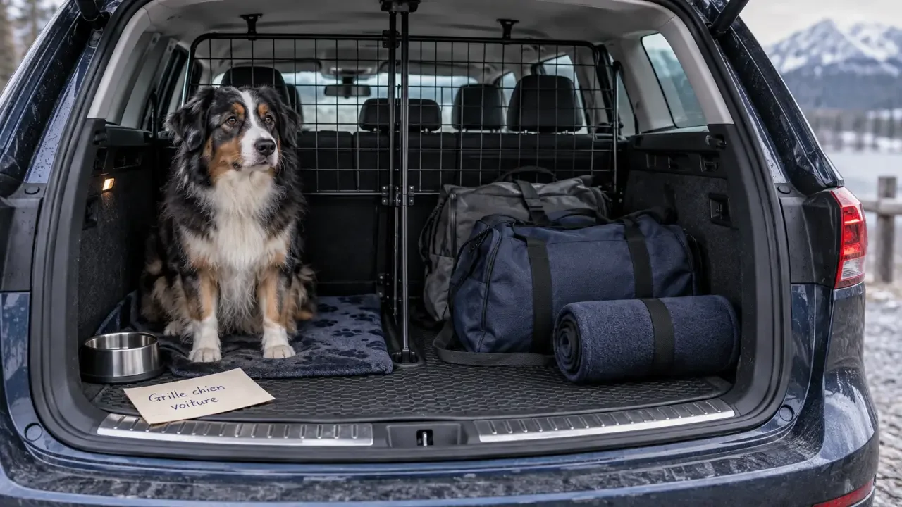 Illustration : Grille pour chien en voiture : universelle ou spécifique, quel compromis pour un coffre bien séparé ?